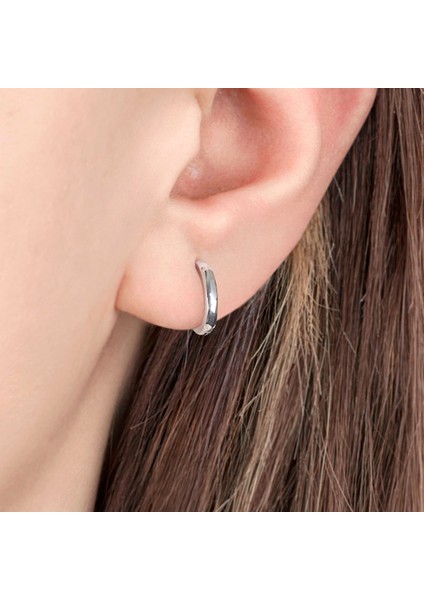 11 mm Taşsız Halka Gümüş Küpe