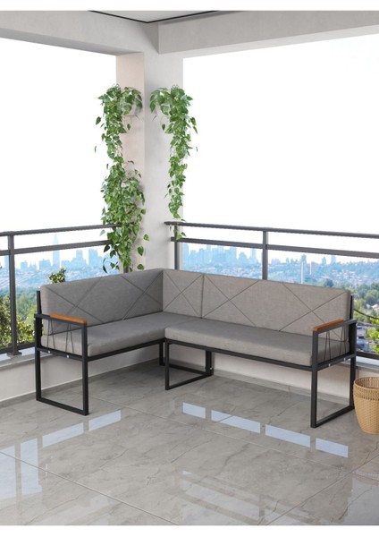 Src Serisi Balkon, Bahçe, Cafe, Köşe Takımı, Balkon Köşe Takımı - Koyu Gri