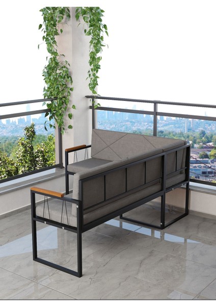 Src Serisi Balkon, Bahçe, Cafe, Köşe Takımı, Balkon Köşe Takımı - Koyu Gri
