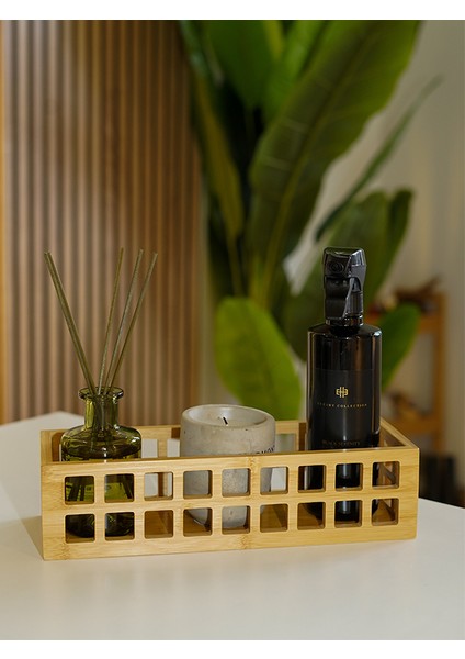 BadeHome Decoration Doğal Bambu Kafes Organizer Çok Amaçlı Dekoratif Sunumluk Stand