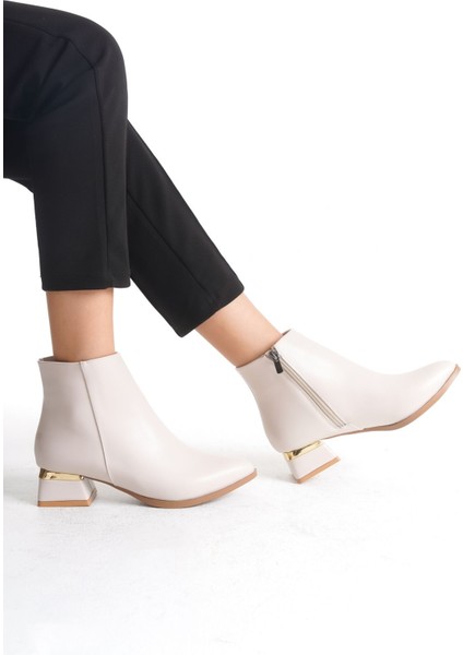 Kısa Topuklu Fermuarlı Sade Klasik Kısa Kadın Bot Bootie fiyatları