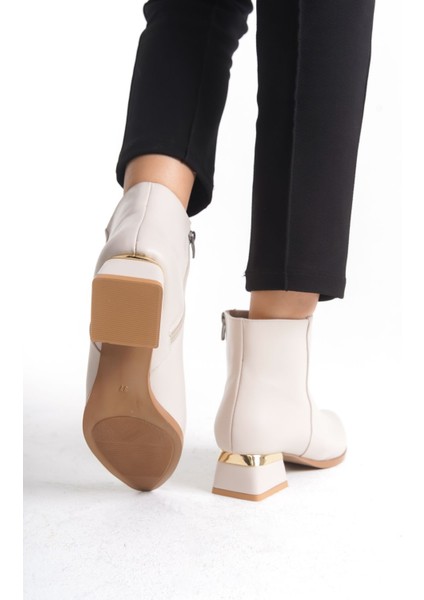 Kısa Topuklu Fermuarlı Sade Klasik Kısa Kadın Bot Bootie fırsatları