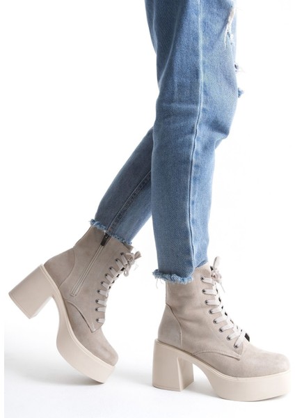 Yandan Fermuarlı Bağcıklı Yüksek Kalın Topuklu Kadın Uzun Bot modelleri