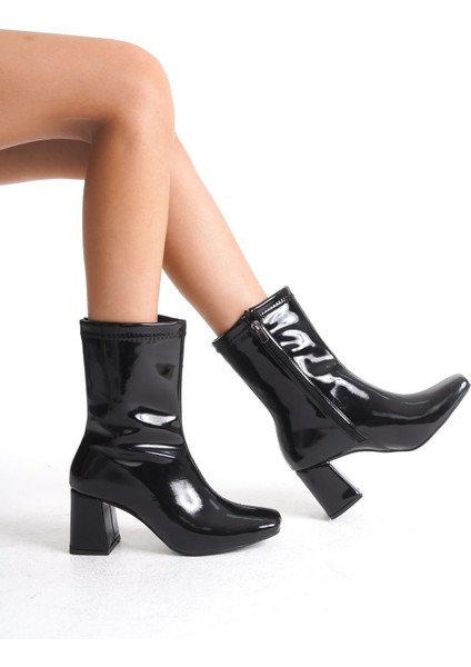 Yandan Fermuarlı Topuklu Kadın Bot Bootie