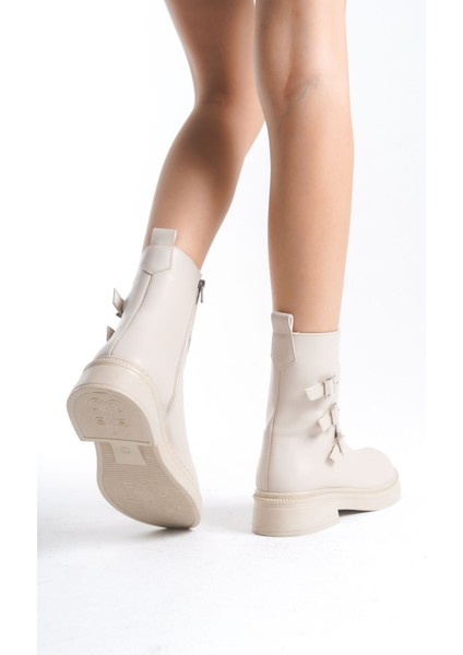 Yandan Üç Toka Detaylı Fermuarlı Alçak Taban Kadın Bot fırsatları