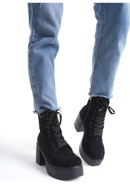 Yandan Fermuarlı Bağcıklı Yüksek Kalın Topuklu Kadın Uzun Bot modelleri