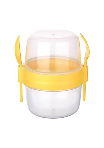 Çift Hazneli - Çatal Kaşıklı Portatif Müsli - Atıştırmalık Kabı 500 ml fırsatları