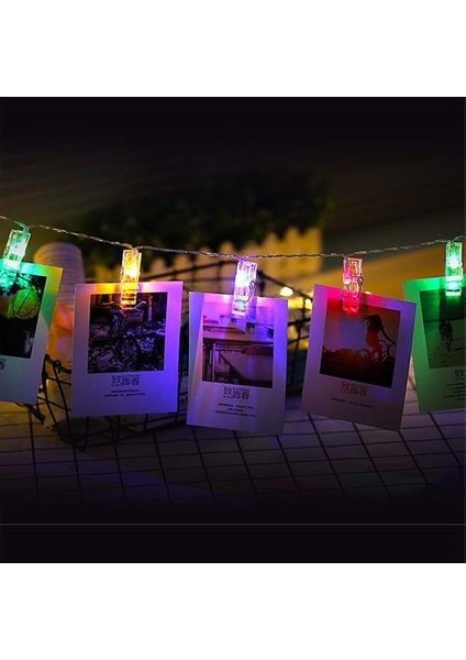 Renkli Işıklı Mandallı Fotoğraf Albümü 10 Lu - Rgb fırsatları