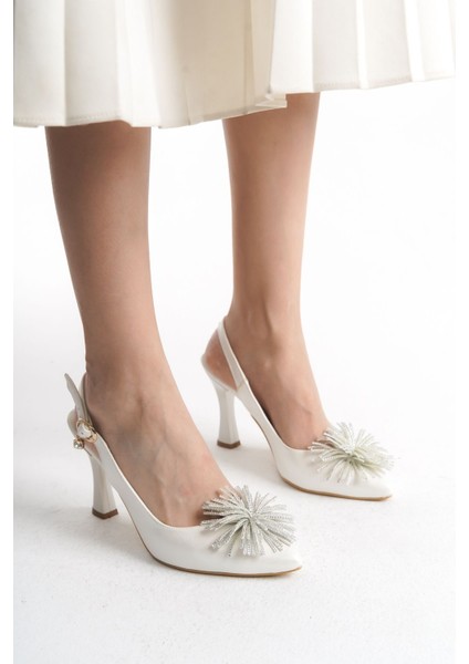 Önü Püsküllü Parlak Özel Rugan Yüksek Kadın Ince Topuklu Abiye Ayakkabı