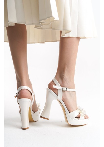 Tül Fiyonk Parlak Yüksek Orta Kalın Plarform Kadın Topuklu Abiye Ayakkabı fırsatları