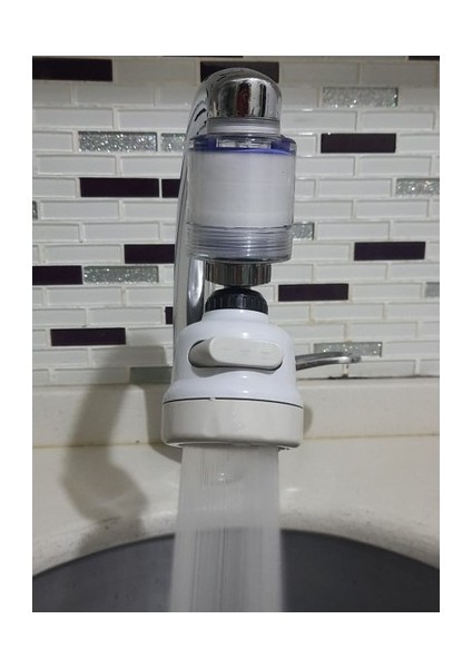 Filtreli Kireç Önleyici 360 Derece Dönen Hareketli Musluk Başlığı - 3 Fonksiyonlu - Krem modelleri