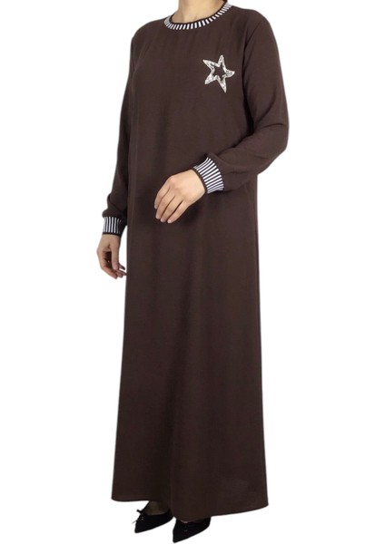 Kadın Yaka ve Kolağzı Şeritli Ribanalı Ayrobin Elbise fiyatları