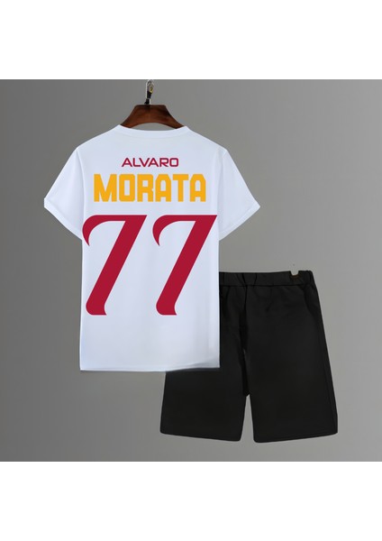 Alvaro Morata Futbolcu Sırt Forma Baskılı Tişört Regular Fit T-Shirt Şort Takımı