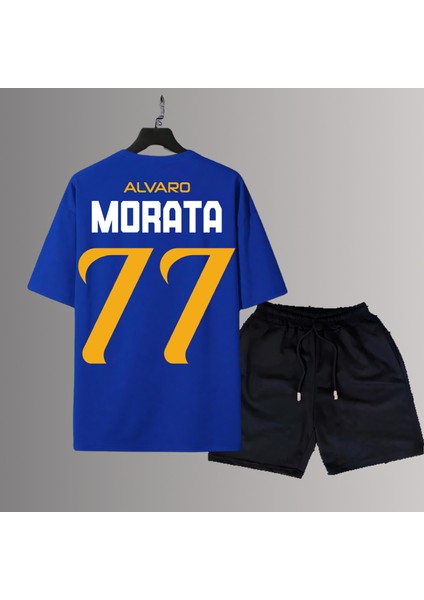 Alvaro Morata Futbolcu Sırt Forma Baskılı Tişört Regular Fit T-Shirt Şort Takımı