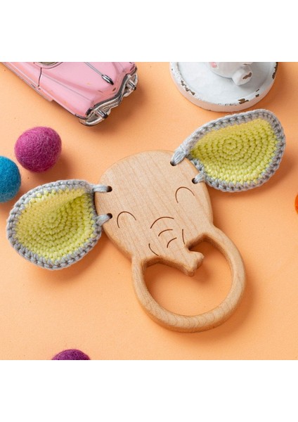 Hobi Baby Kedi Figürlü Organik Ahşap Diş Kaşıyıcı fırsatları