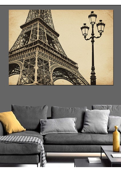 Paris Eyfel Kulesi ve Sokak Lambası Dekoratif Tablo modelleri