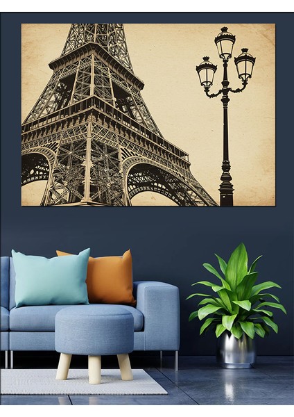 Paris Eyfel Kulesi ve Sokak Lambası Dekoratif Tablo indirimleri
