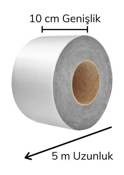 Yüksek Sıcaklık Dayanan Su Geçirmez Çatı Boru Duvar Çatlak Yapışkan Bant Folyo 5 mt x 10 cm