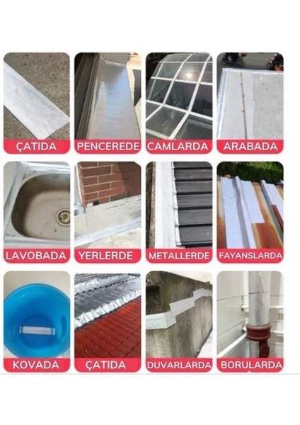 ® Yüksek Sıcaklık Dayanan Su Geçirmez Çatı Boru Duvar Çatlak Götürücü Yapışkan Bant Folyo 5 cm