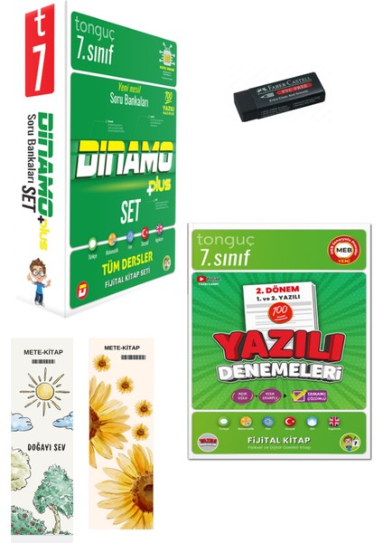 7. Sınıf Yazılı Denemeleri 1. Dönem 1 ve 2. Yazılı ve 7. Sınıf Dinamo Tüm Dersler Soru Bankası Set