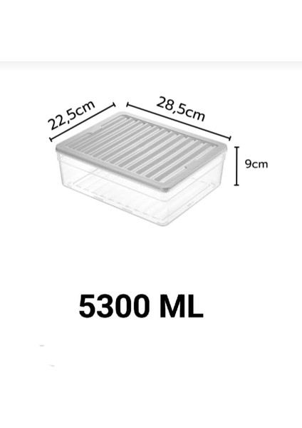Kahvaltılık 7 adet ( 1 adet 5300 ml / 4 adet 1100 ml ) derin buzdolabı düzenleyici buzluk saklama kabı
