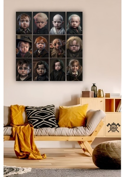12 Parça Harry Potter Resimleri Çerçeve Görünümlü Mdf Tablo Duvar Süsü Hediyelik Eşya Harry Potter