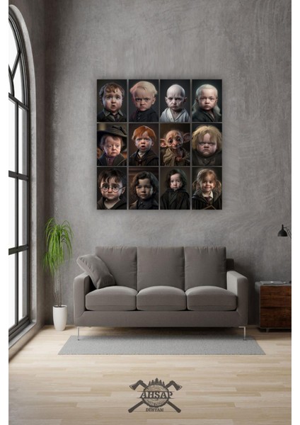 12 Parça Harry Potter Resimleri Çerçeve Görünümlü Mdf Tablo Duvar Süsü Hediyelik Eşya Harry Potter