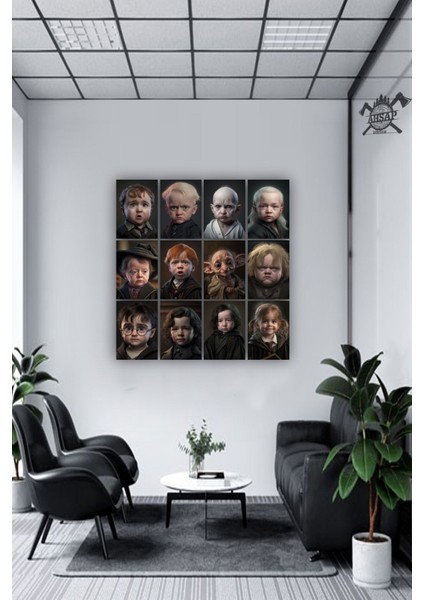 12 Parça Harry Potter Resimleri Çerçeve Görünümlü Mdf Tablo Duvar Süsü Hediyelik Eşya Harry Potter