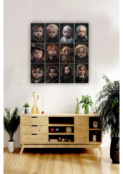 12 Parça Harry Potter Resimleri Çerçeve Görünümlü Mdf Tablo Duvar Süsü Hediyelik Eşya Harry Potter
