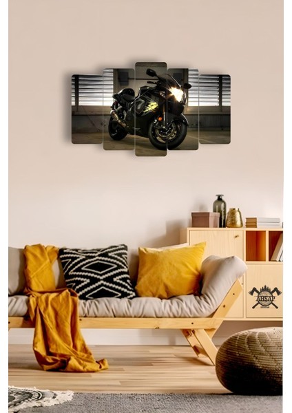 Motorbisiklet 5 Parçalı Mdf Tablo Hediyelik Eşya