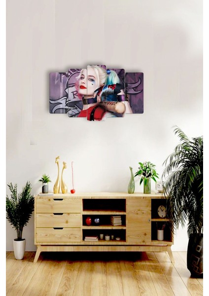 Harley Quinn 5 Parçalı Mdf Tablo Hediyelik Eşya