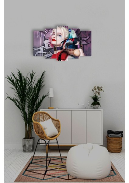 Harley Quinn 5 Parçalı Mdf Tablo Hediyelik Eşya