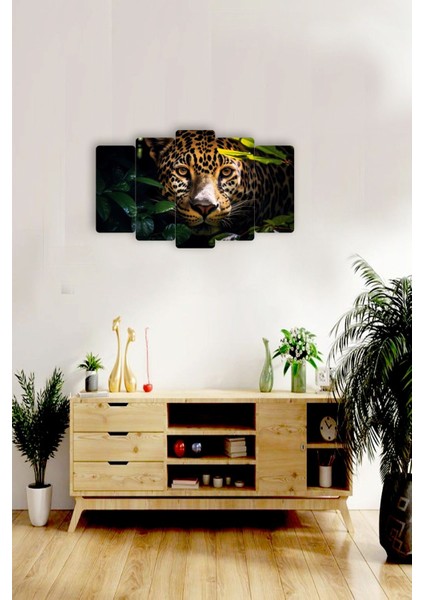 Leopar 5 Parçalı Mdf Tablo Hediyelik Eşya