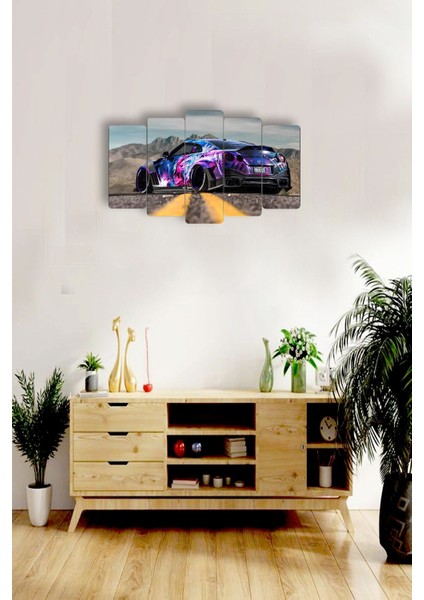 Araba Modifiye 5 Parçalı Mdf Tablo Hediyelik Eşya