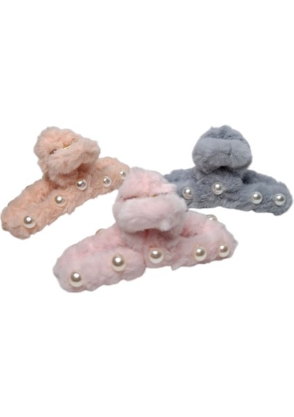 Peluş Inci Figürlü 3 Renk Mandal Toka 3 Lü Set fiyatları