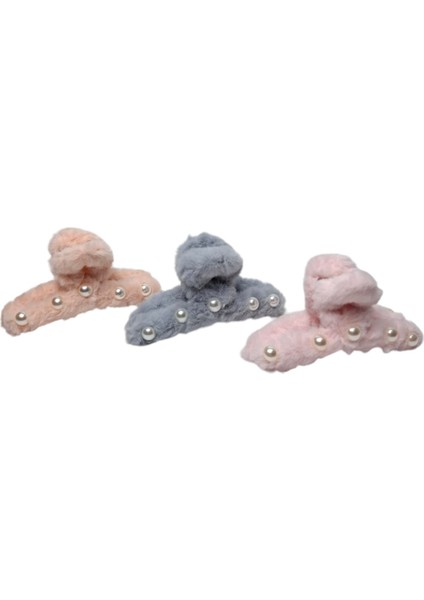 Peluş Inci Figürlü 3 Renk Mandal Toka 3 Lü Set fırsatları
