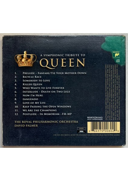 The Royal Philharmonic Orchestra And David Palmer A Symphonic Tribute To Queen (Orjinal Dönem Baskı Cd) fiyatları
