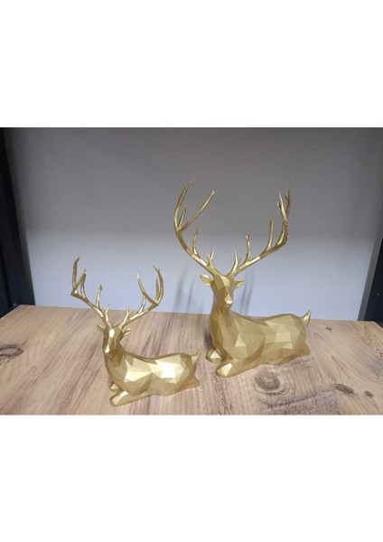 Modern Geyik Biblo 2'li Set Gold (Altın) (22 cm ) fiyatları