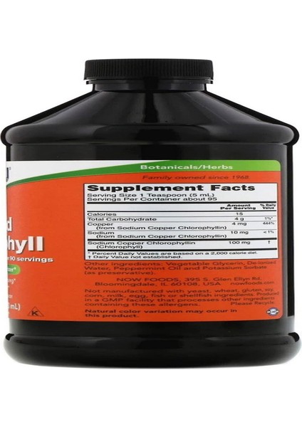 Foods, Liquid Chlorophyll, Mint , 16 Fl Oz 473 ml fiyatları