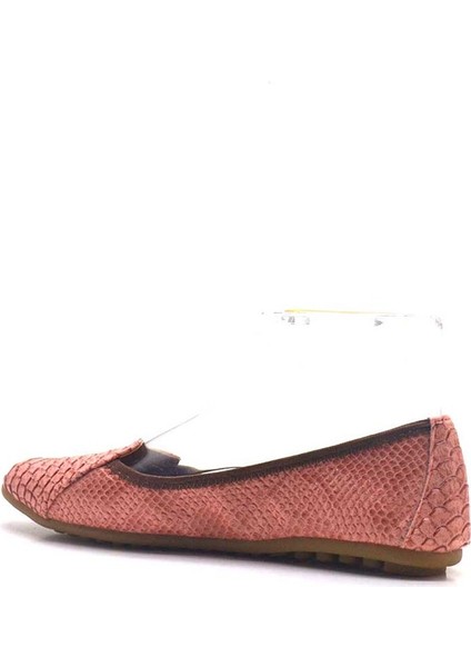 Pembe Croc Desenli Katlanabilir Kadın Babet