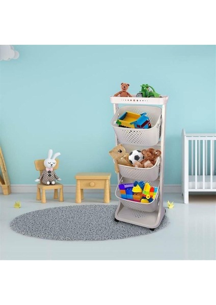 3 Katlı Çok Amaçlı Tekerlekli Sepet Titiz Kat Kat Organizer Banyo Mutfak Düzenleyici fiyatları