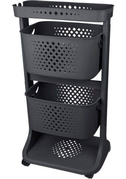 2 Katlı Çok Amaçlı Tekerlekli Sepet Titiz Kat Kat Organizer Banyo Mutfak Düzenleyici modelleri