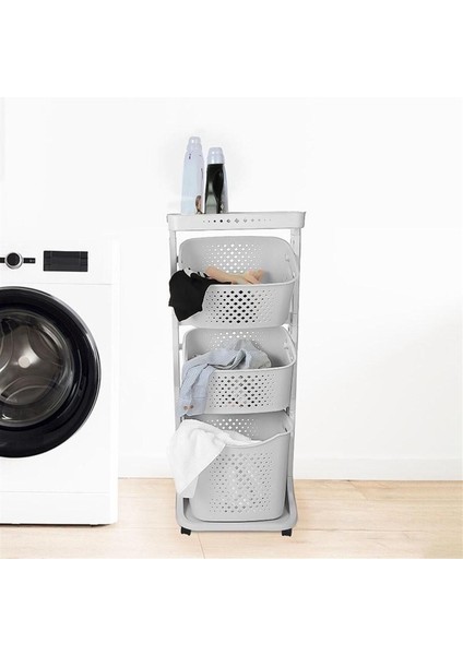 3 Katlı Sepet Titiz Kat Kat Organizer Çok Amaçlı Tekerlekli Banyo Mutfak Düzenleyici No.4 fırsatları