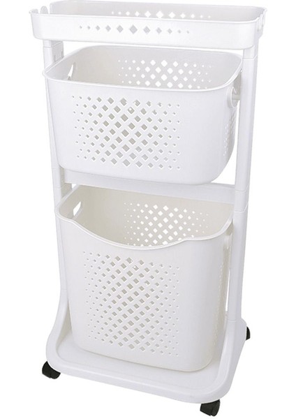 2 Katlı Sepet Titiz Kat Kat Organizer Çok Amaçlı Tekerlekli Banyo Mutfak Düzenleyici No2 fiyatları