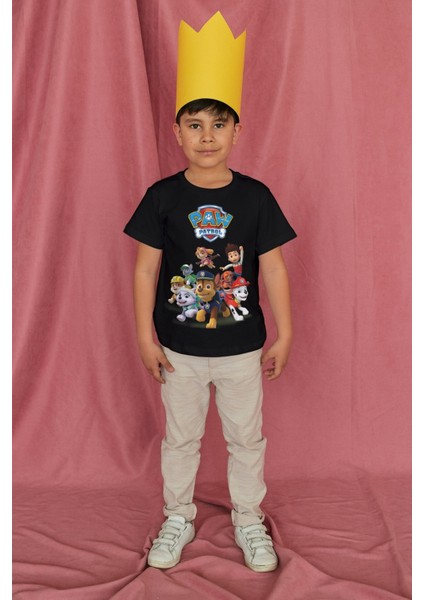 Paw Patrol Tshirt Siyah Çocuk Tişört