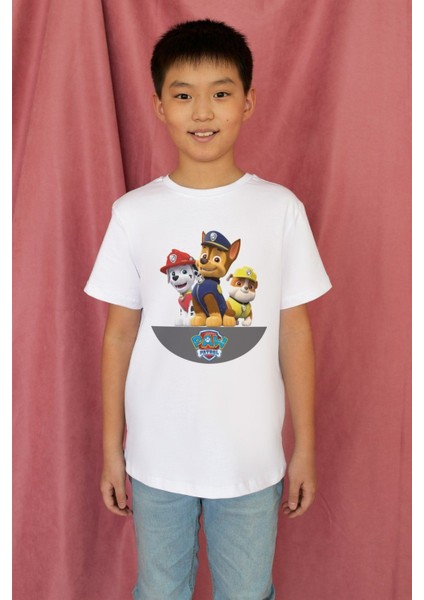 Paw Patrol Tshirt Beyaz Çocuk Kesim Tişört