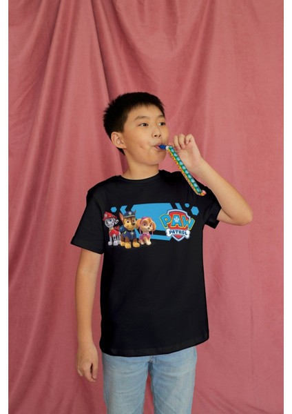 Paw Patrol Tshirt Siyah Çocuk Tişört