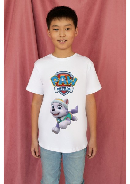 Paw Patrol Tshirt Everest Çocuk Tişört Beyaz