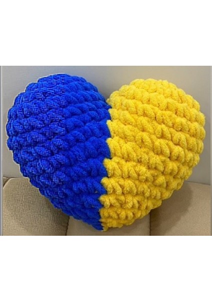 Fenerbahçe Taraftar Yastık 35 x 35 cm . - En Güzel Hediye -El Örgüsü Puffy