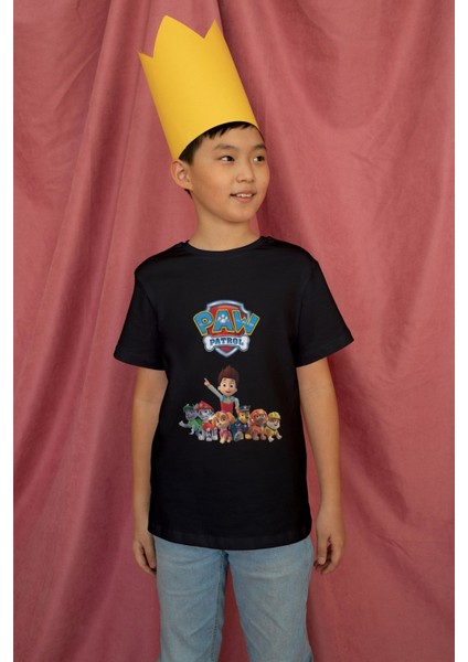Paw Patrol Çocuk Tshirt Siyah Tişört